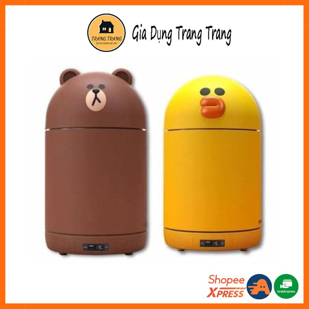 Tủ lạnh mini Ccomo x Line Friends gấu nâu và vịt vàng, tủ lạnh mini đựng mỹ phẩm