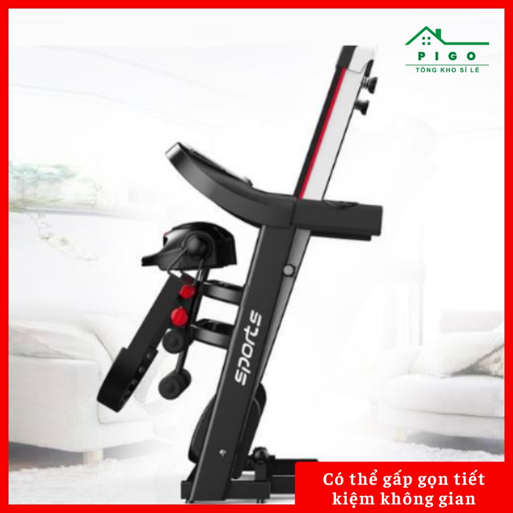 Máy chạy bộ điện đa năng sports , tích hợp máy rung, gập bụng !