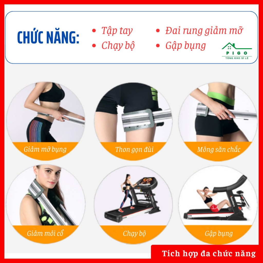 Máy chạy bộ điện đa năng sports , tích hợp máy rung, gập bụng !