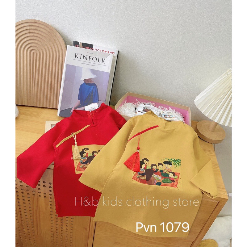 Áo dài cách tân đoàn viên bé trai