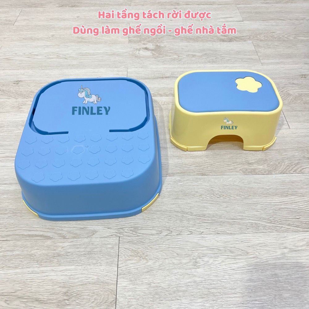 Ghế bậc thang, ghế kê chân cho bé khi đánh răng, vệ sinh vừa làm ghế tắm