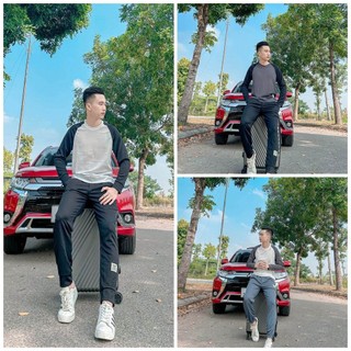 Bộ thể thao phối vai raglan dài tay vải cotton tổ ong cực đẹp form 40-85kg