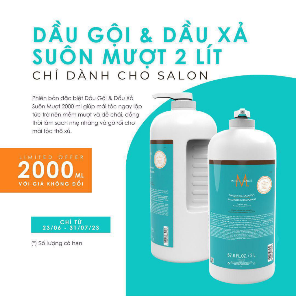 Cặp gội xả Moroccanoil Smooth Suôn Mượt
