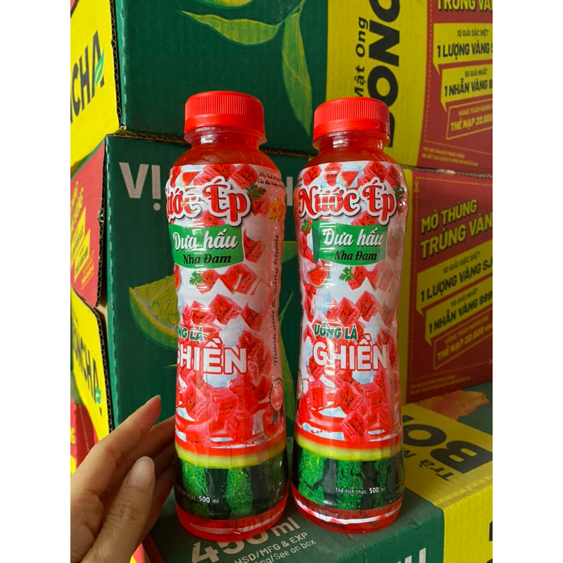 Nước ép dưa hấu thạch dừa chai 500ml