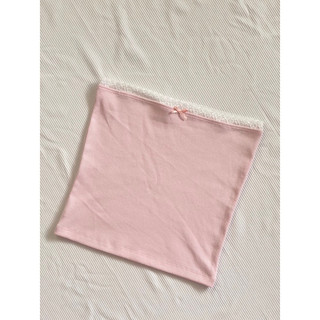 Áo ống tube nữ viền ren đính nơ chất thun gân co giãn Pink Icing