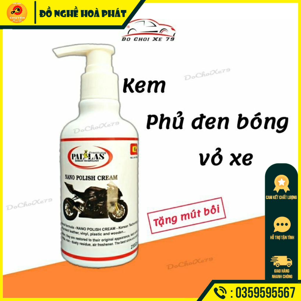 Chai đen bóng vỏ (lốp) xe Nano pallas 250g đậm đặc phục hồi nhựa nhám