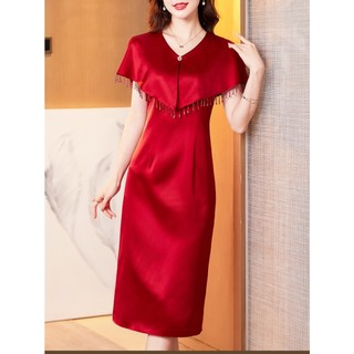 HOTSALE Đầm đi tiệc , vải u mì co giãn tốt màu đỏ , đen che khuyết điểm tốt