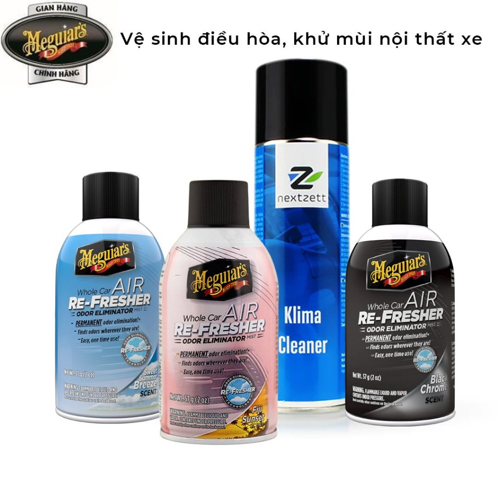 Meguiar's Combo vệ sinh giàn lạnh điều hòa & khử mùi, diệt khuẩn nội thất xe hơi (2 sản phẩm) - G2308