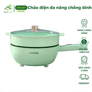 Chảo điện đa năng chống dính tích hợp nhiều chức năng kèm vỉ hấp, Nồi điện đa năng dung tích 4-6L