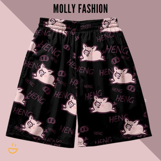 Quần Short hoạt hình HENG HENG Unisex dành cho nam nữ mặc nhà 38-80kg Molly Fashion