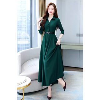 [ Hà Nội ] Váy đầm dáng dài , tặng kèm đai lưng , 4 màu trẻ đẹp , đi tiệc đi làm