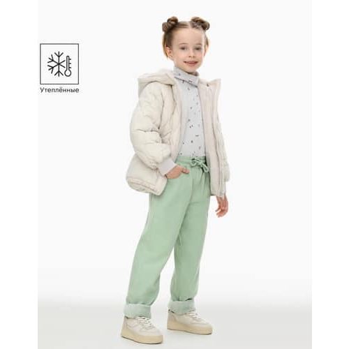 Quần kaki lót tim bé gái