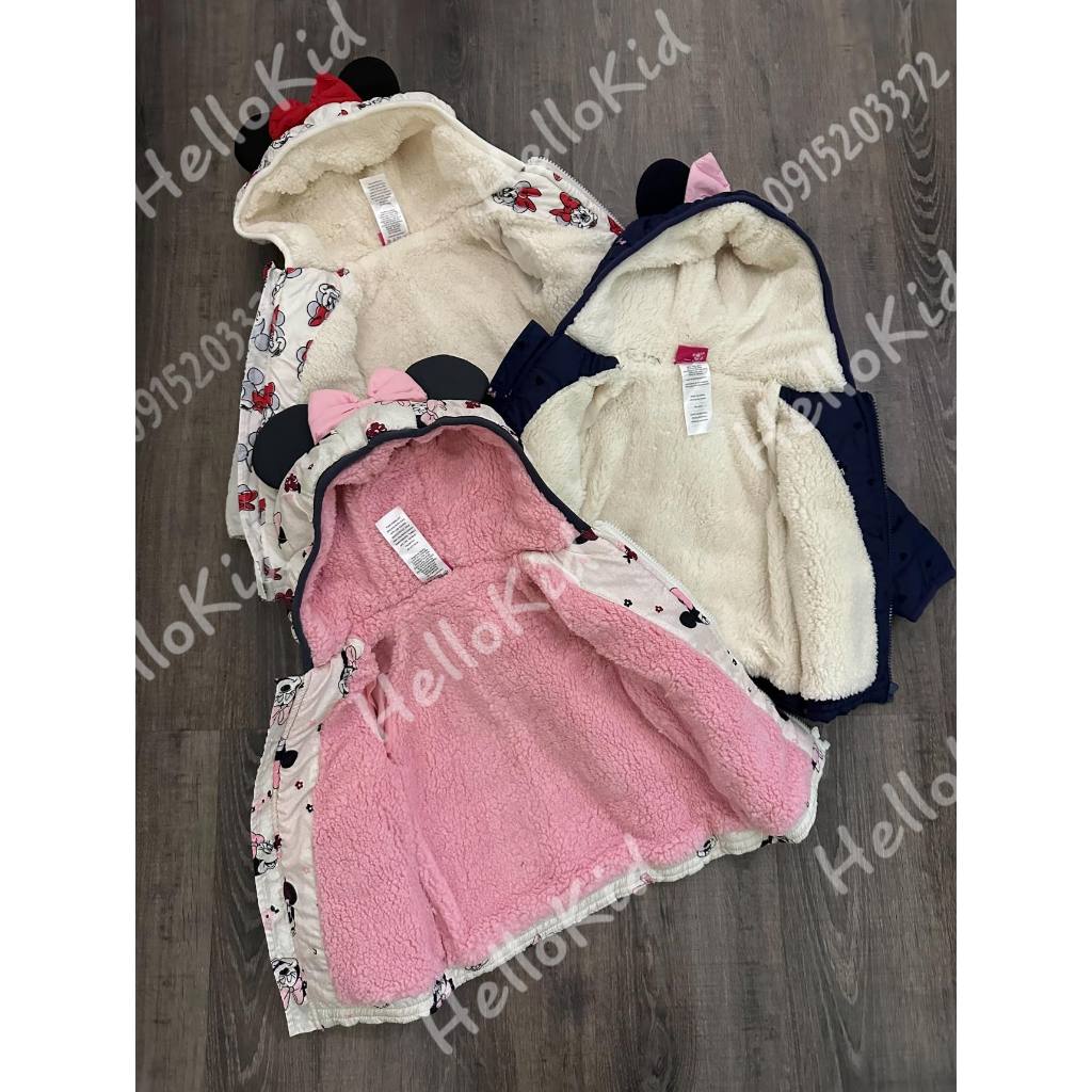 Áo phao lót lông mũ tai Mickey cho bé