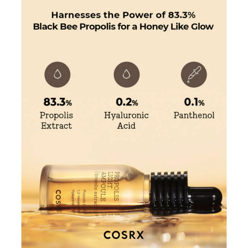 [TÁCH SET NOBOX] Tinh chất keo ong Cosrx Light Propolis Ampoule 40ml phục hồi hỗ trợ làm dịu làn da giảm đỏ và cấp ẩm