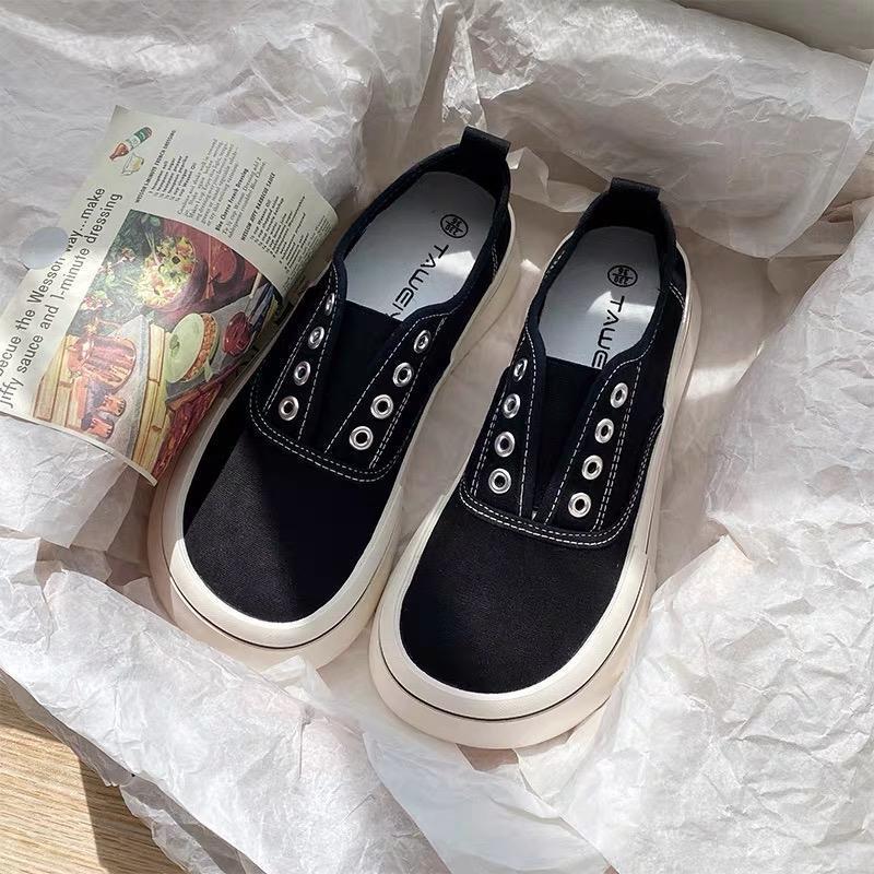 Giày lười nữ không dây chất liệu vải canvas phong cách thời trang sneaker mẫu mới siêu đẹp