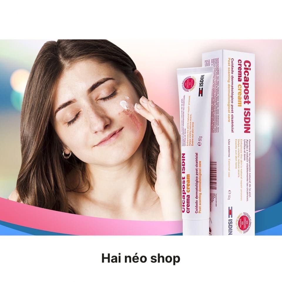 T0P 1 Kem sẹo bán chạy nkất Tây Ban Nha - Kem tr! sẹo lồi, lõm, tăng sắc tố ISDIN Cicapost Cream 50g