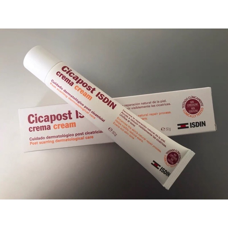 T0P 1 Kem sẹo bán chạy nkất Tây Ban Nha - Kem tr! sẹo lồi, lõm, tăng sắc tố ISDIN Cicapost Cream 50g