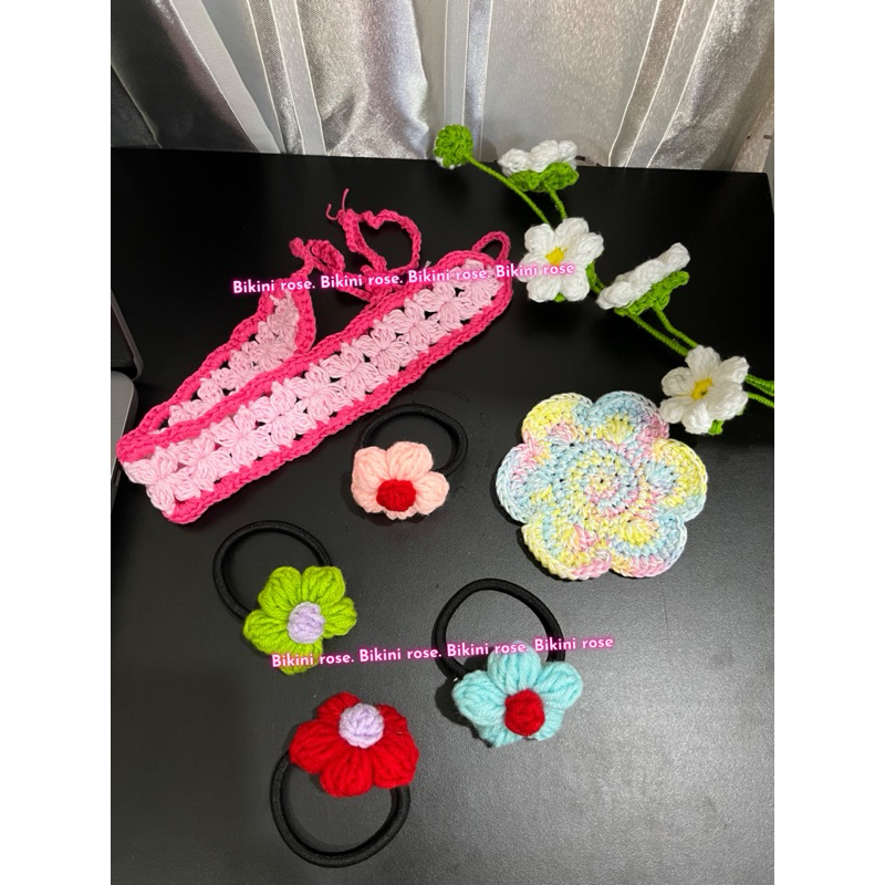 DÂY CỘT TÓC HANDMADE BẰNG LEN MÓC BÔNG HOA