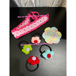 DÂY CỘT TÓC HANDMADE BẰNG LEN MÓC BÔNG HOA