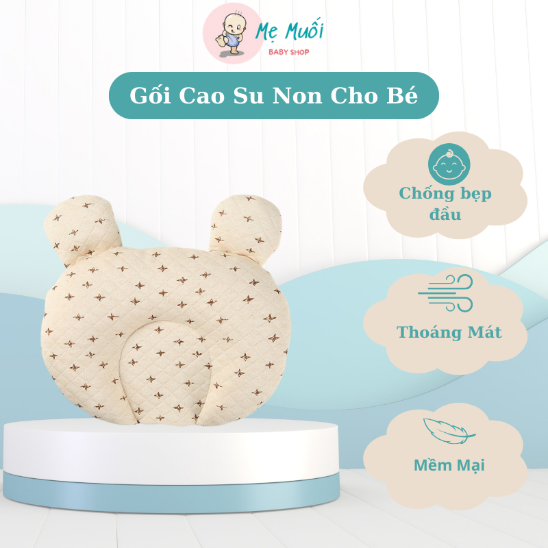Gối định hình đầu cho bé chống bẹp đầu thấm hút mồ hôi chất liệu cao su non êm ái thoáng khí giúp bé ngủ ngon