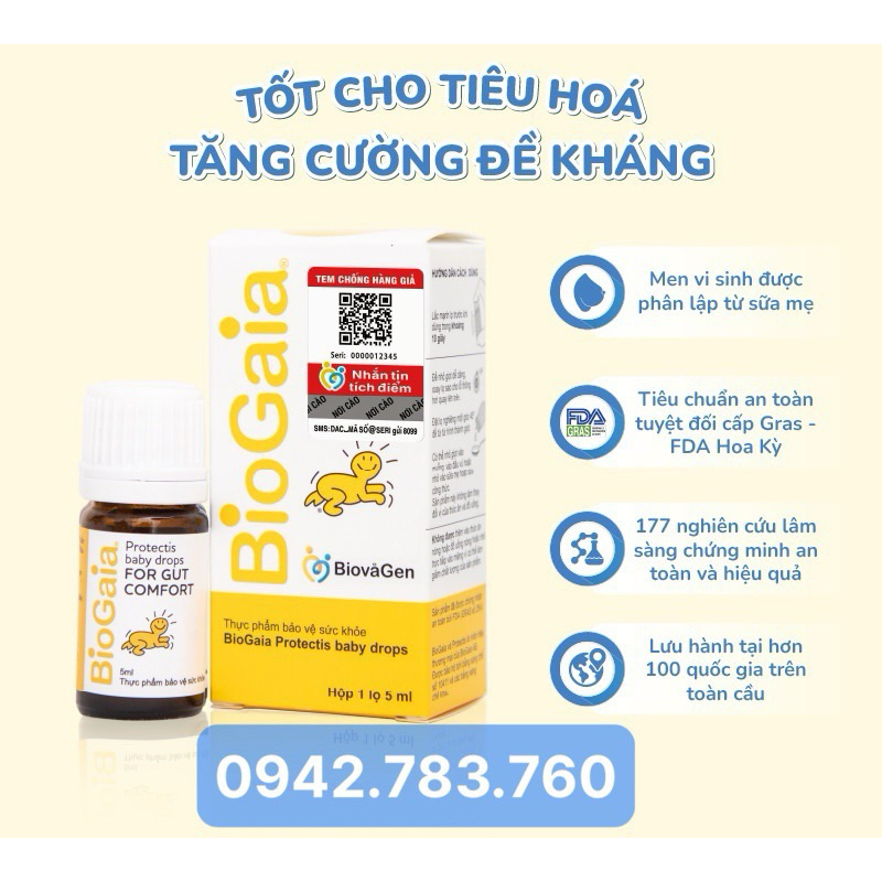 Men vi sinh Biogaia Protectis Baby Drops 5ml – NHẬP KHẨU