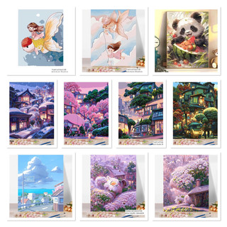 Tranh tô màu theo số tranh số hóa cô gái Moonshop 30x40 cm