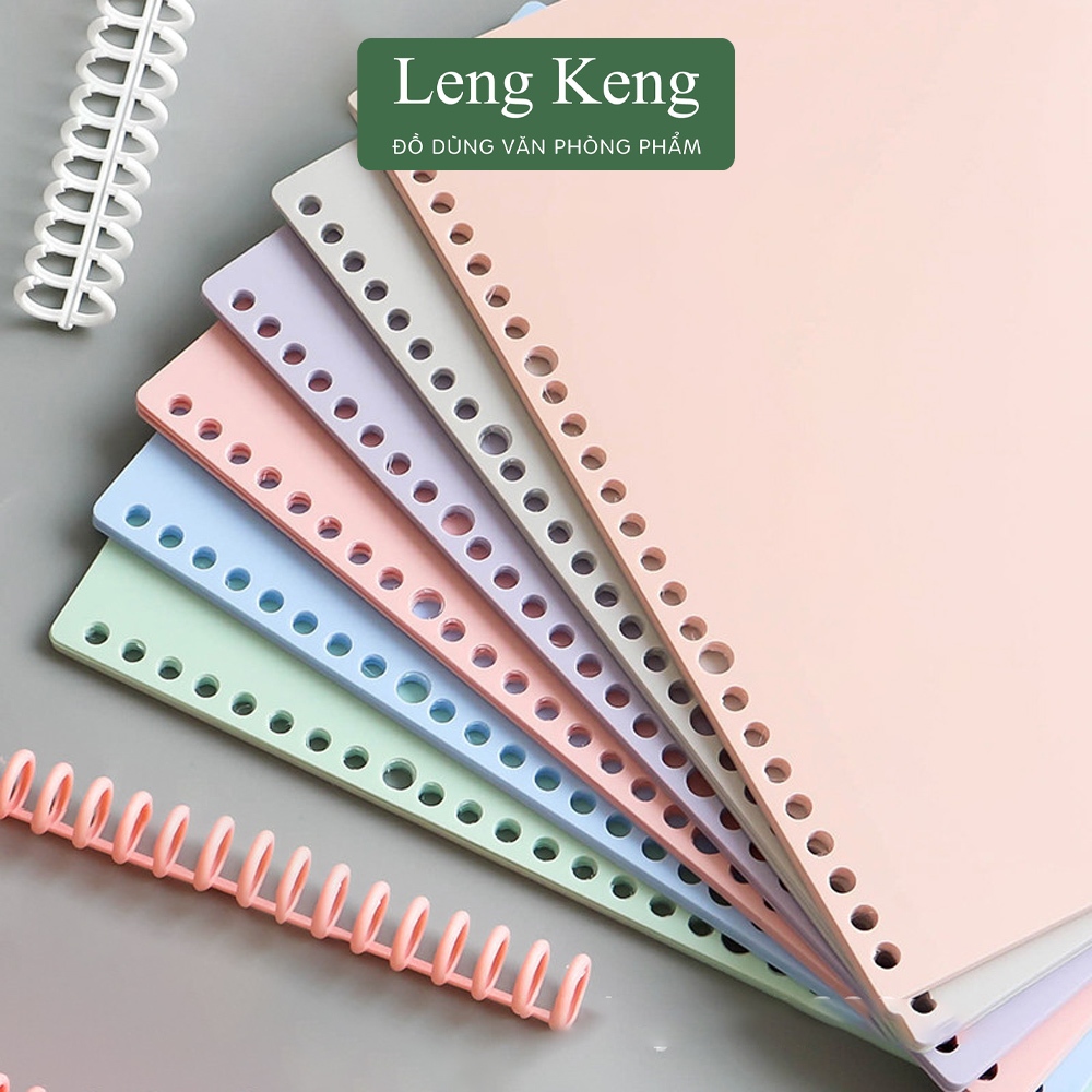 Bìa lá rời nhựa văn phòng phẩm LENG KENG làm planer sổ còng khổ A4 A5 B5