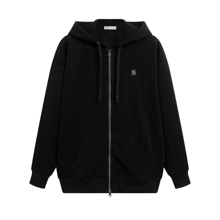 Áo Khoác Hoodie Nam Hafos khoá Zip dệt mắt vải Waffle, chất vải Nỉ chân cua cải tiến, thoáng mát,chuẩn form Menswear