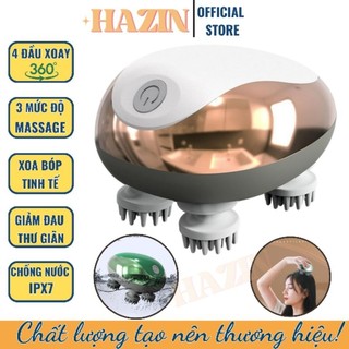 Máy massage đầu GX608  máy massage cầm tay 4 đầu Silicon xoay 360 độ giúp lưu thông thư giãn ngủ ngon giảm đau đầu hiệu
