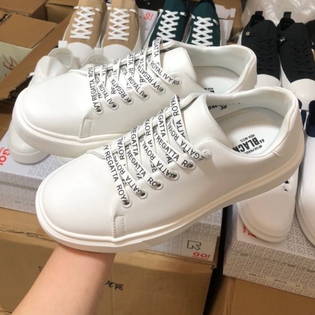 Giày sneaker nữ, giày thể thao Nữ, giày nữ thương hiệu "BLACK&WHITE" #forpersonal use only, full Trắng, mã SM-0437-1