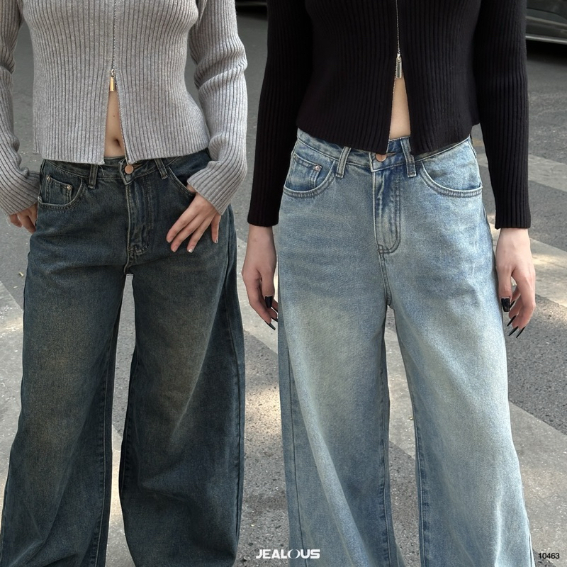 Quần jeans mài gối ống to M7 - 10463