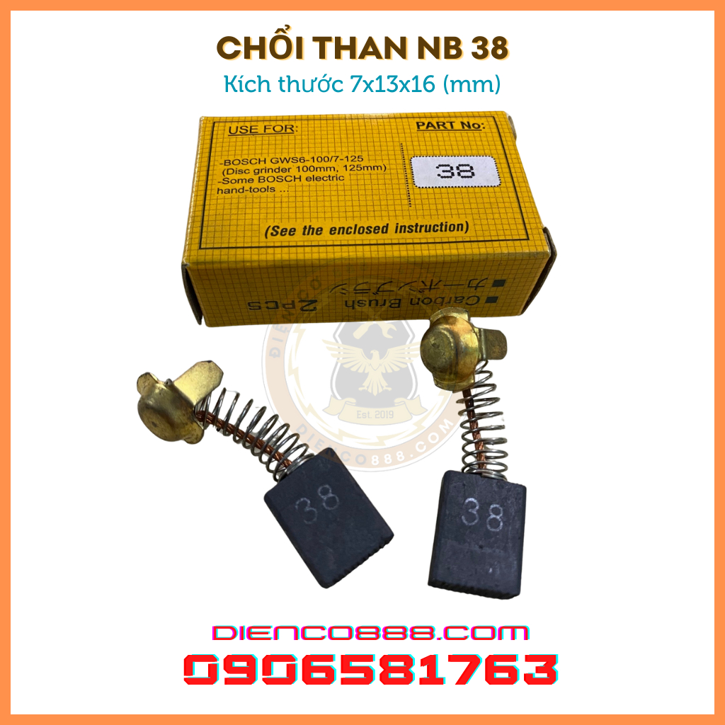 (Chính hãng) Chổi than 38 NB 7x13x16mm