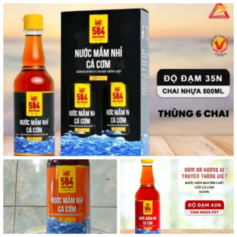 Nước Mắm 584 Nha Trang 30 độ,35 độ chai nhựa 500ml
