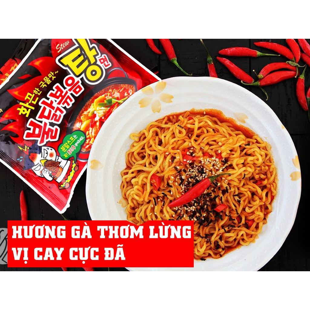 [Gói Lẻ - Đen Đỏ) Mì Gà Cay Nước SamYang Hàn Quốc Hot Chicken Ramen Stew 145g