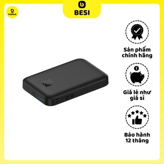Pin Sạc Dự Phòng Không Dây OS-Baseus Magnetic Mini Wireless Fast Charge Power Bank 2022 (20W, Kèm dây C to C 30cm)
