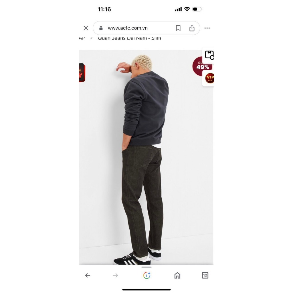 Quần Jean Nam Xám Đậm G.a.p