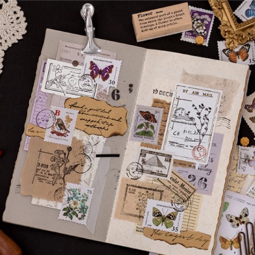 Bộ sticker 46 lá tem, hình dán, nhãn dán Các Kỳ Quan Thế Giới và Khu Vườn Bí Mật NEVERLAND