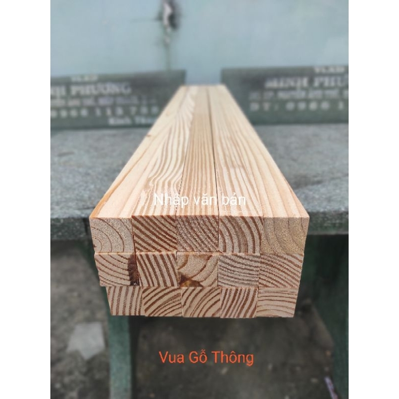 Thanh gỗ thông vuông 3cm x 3cm dài 120 gia công láng mịn 4 mặt