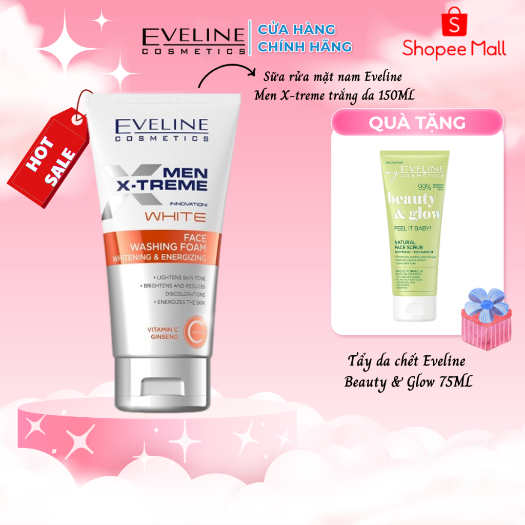 Sữa rửa mặt trắng da dành cho nam Eveline Men X-treme 150ML