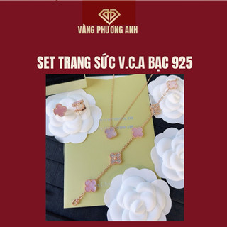 Set trang sức cỏ 4 lá bạc 925 trang sức paj