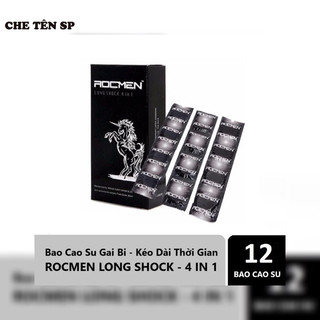Hộp 12c bao cao su gân gai kéo dài thời gian rocmen đenv - shop anh thư89