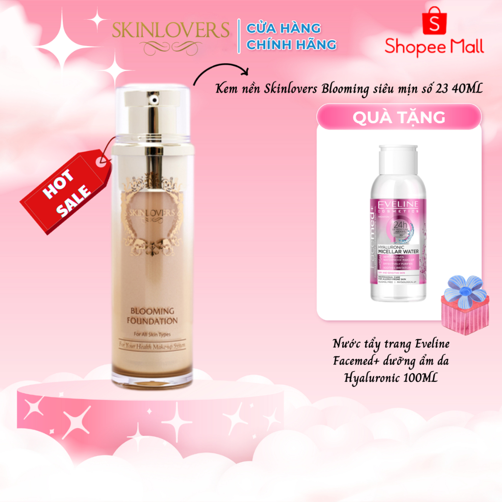 [Tặng nước tẩy trang 100ml] Kem nền Skinlovers Blooming siêu mịn màu tự nhiên số 23 40ML