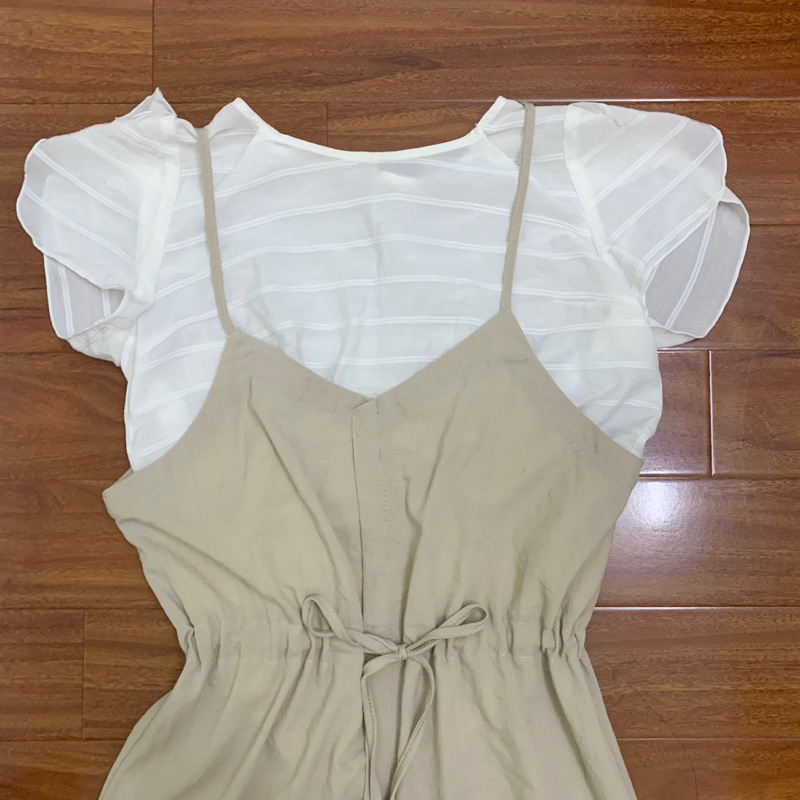 Set váy yếm hai dây kèm sơ mi - Pass/thanh lý cá nhân