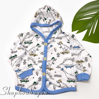 Áo khoác giữ ấm cho bé Sơ Sinh Thun Cotton Mềm có mũ cho bé trai , bé gái size 3-10kg ảnh thật