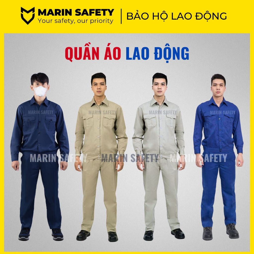 Quần áo bảo hộ lao động vải kaki 2/1 công nhân giá rẻ