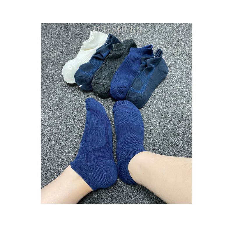Tất vớ cổ ngắn Uni nam nữ màu đen trắng xám xanh đen big size 39-45 chất cotton êm chân thoáng mát