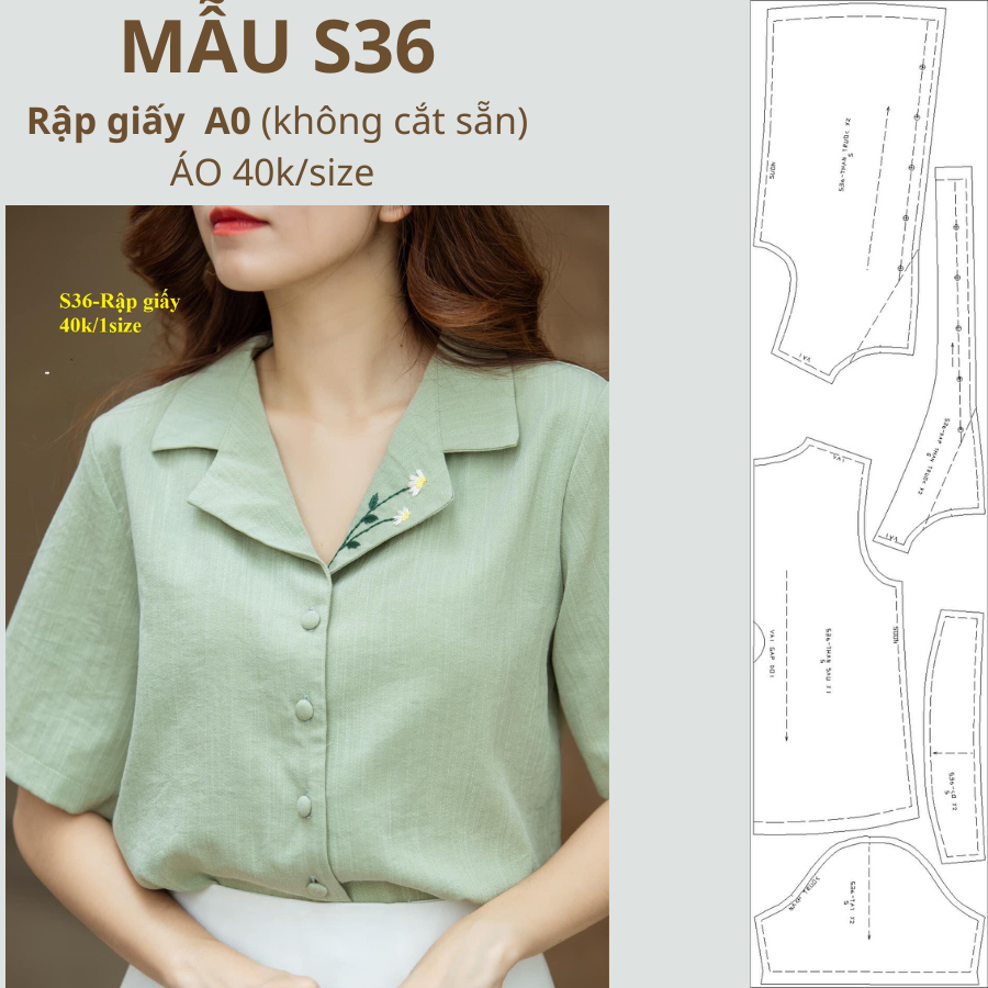 RẬP GIẤY A0 ÁO S36 (KHÔNG CẮT SẴN)