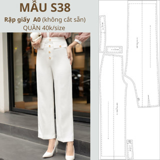 Rập giấy a0 quần ống suông s38