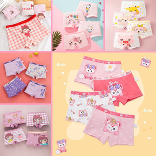 Set 4 quần đùi chip thun cotton họa tiết hoạt hình xinh xắn cho bé gái PK69/ PK310- TOPZKIDS