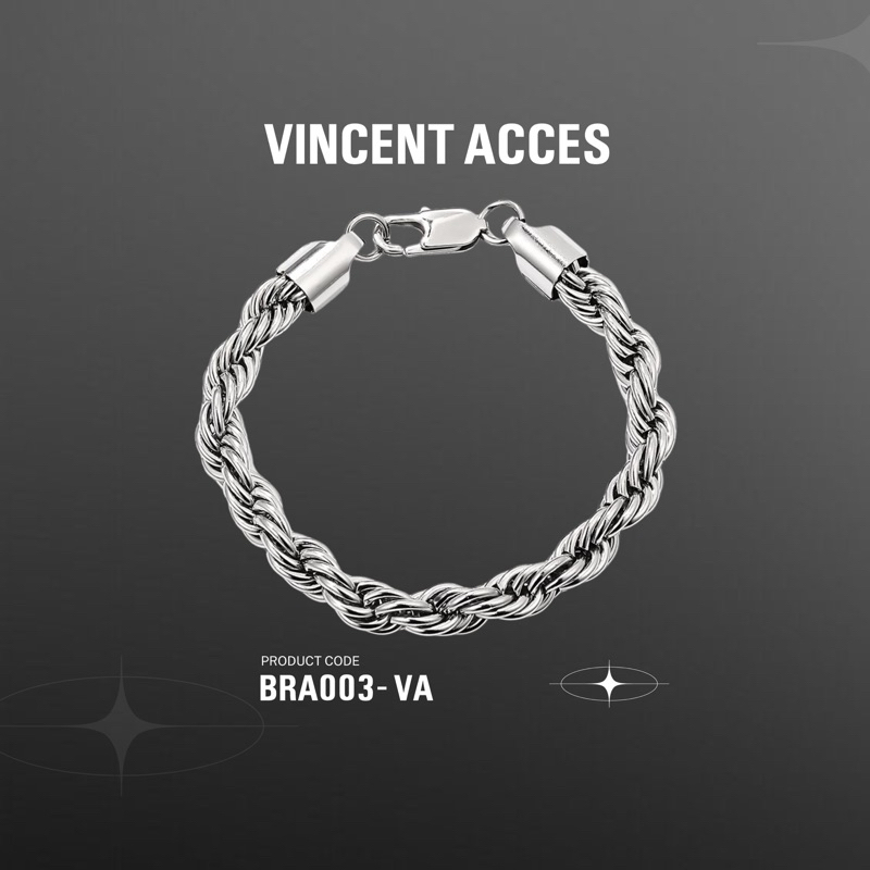 Vòng Tay Xoắn Vincent Twisted / Thép TITAN KHÔNG RỈ